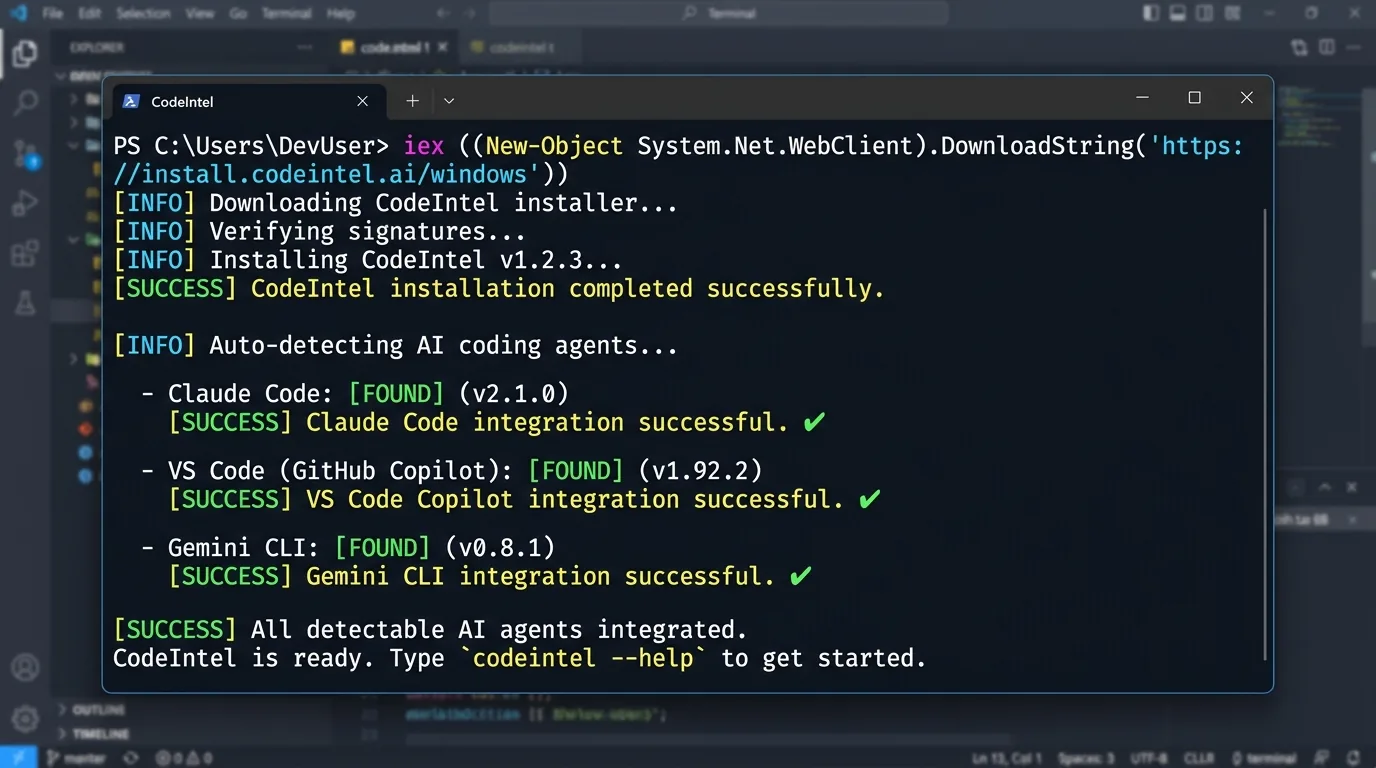 VS Code screenshot showing a config file where chunk size, overlap, and exclusion patterns are defined with annotations.